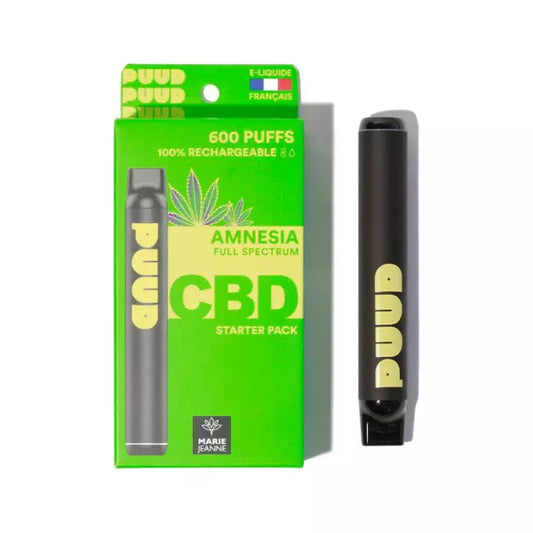 PUUD Rechargeable 600 Puffs Amnesia Full Spectrum 100mg CBD / THC